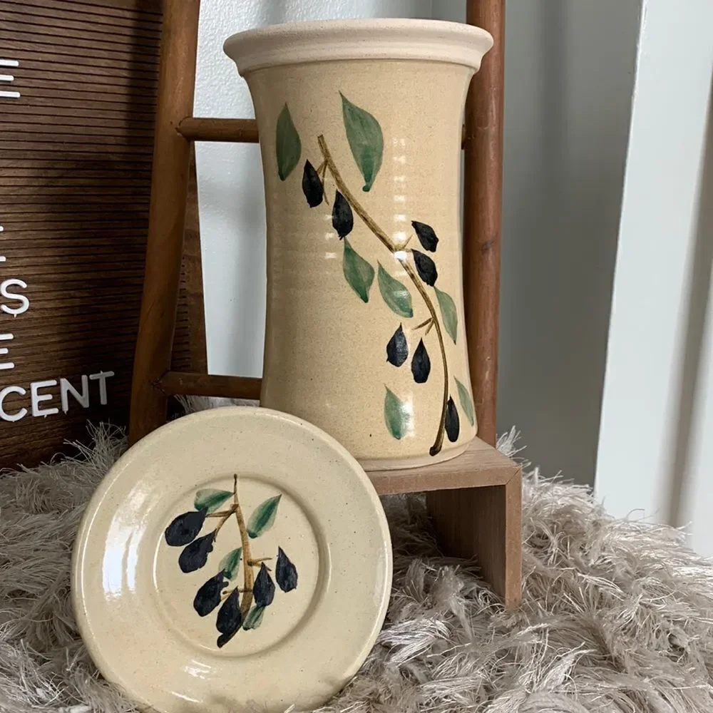 Contemporary Pottery The Wine Chiller & Small Plate Made In USA, Canyon Lake, CA